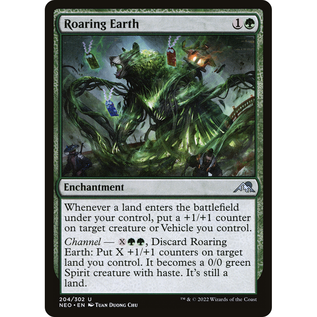 Roaring Earth (NEO-204) - Kamigawa: Neon Dynasty Foil