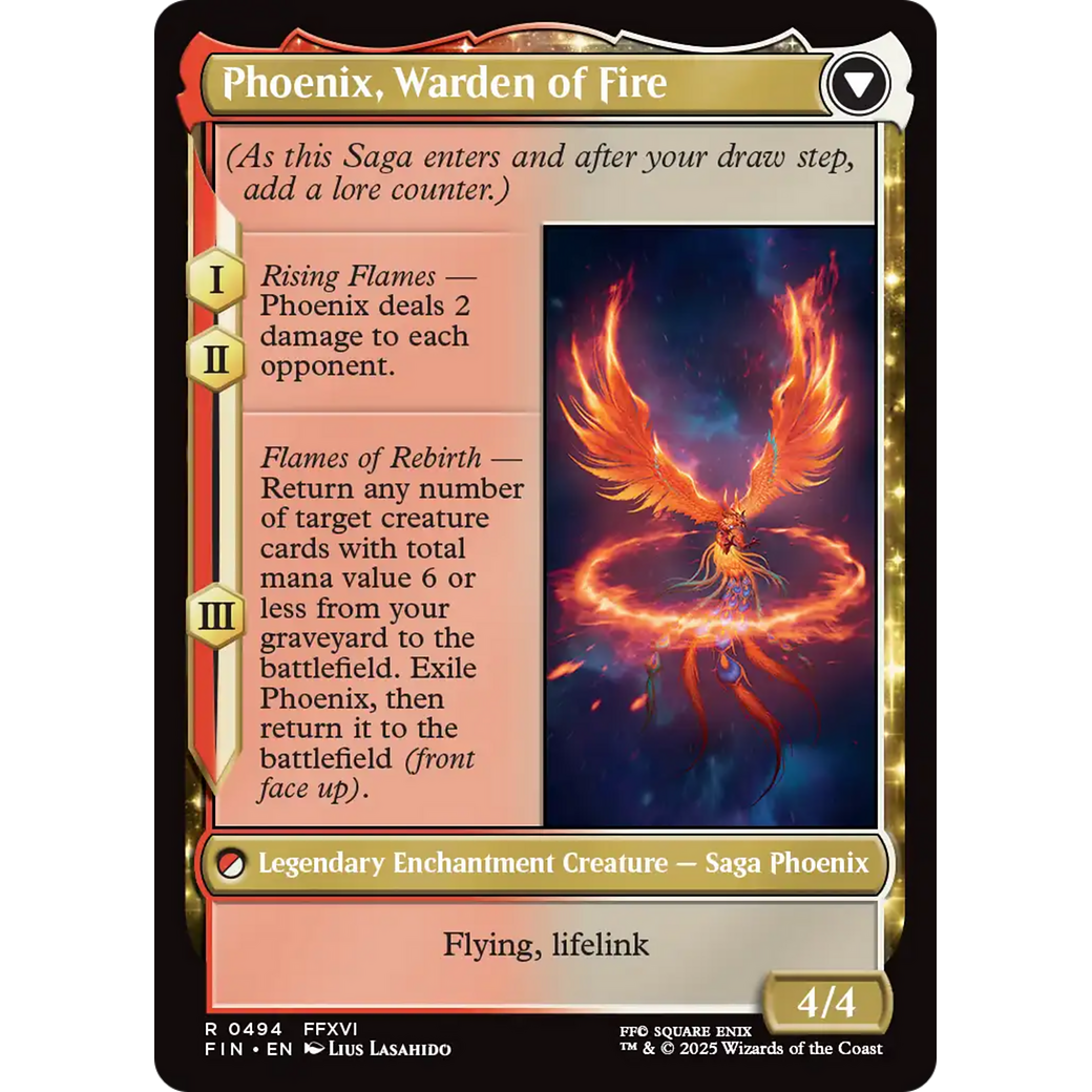 Joshua, Phoenix's Dominant // Phoenix, Warden of Fire (FIN-494) - FINAL FANTASY: (enchantment, Extended Art)