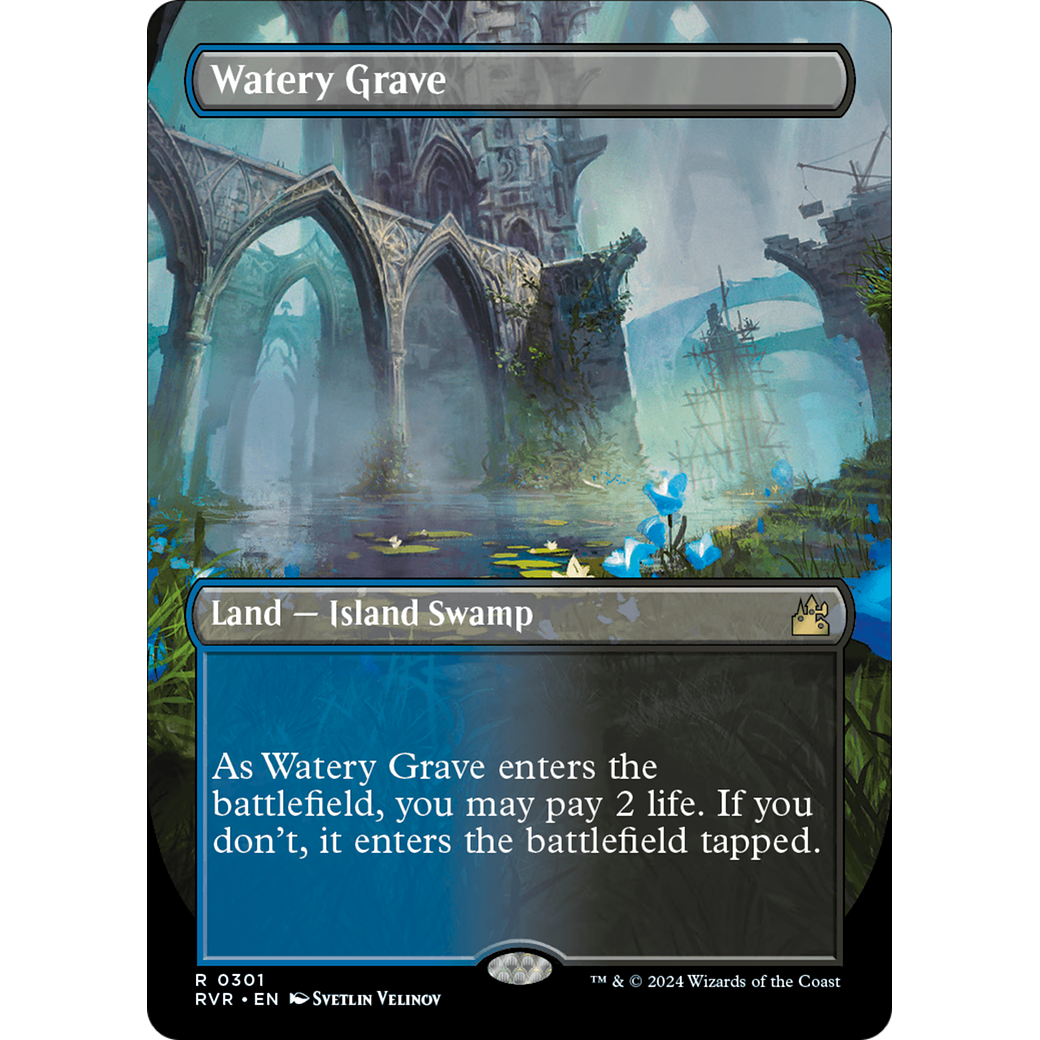 Watery Grave (RVR-301) - Ravnica Remastered (Borderless) Foil