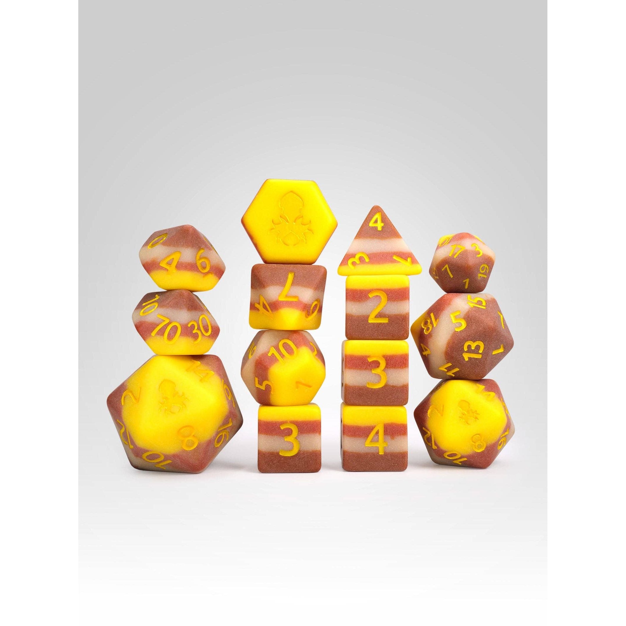 Bacon and Eggs 14pc Dice Bundle Inked in Yellow