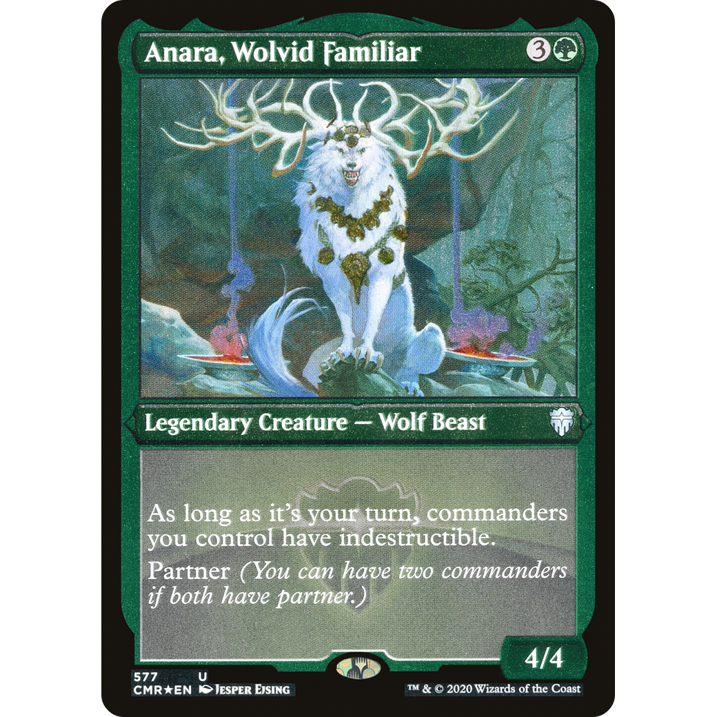 Anara, Wolvid Familiar (Foil Etched) (CMR-577) - Commander Legends Foil