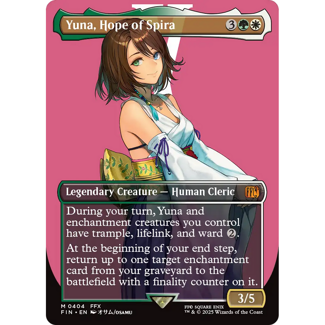 Yuna, Hope of Spira (FIN-404) - FINAL FANTASY (Borderless) Foil