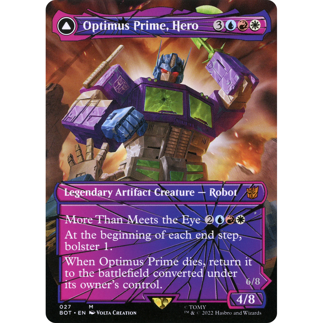 Optimus Prime, Hero (Shattered Glass) (BOT-027) - Transformers: (shatteredglass, convertdfc) (Borderless) Foil