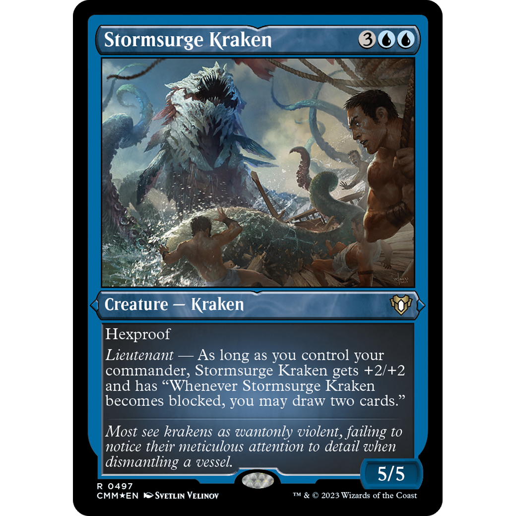 Stormsurge Kraken (CMM-497) - Commander Masters Etched Foil