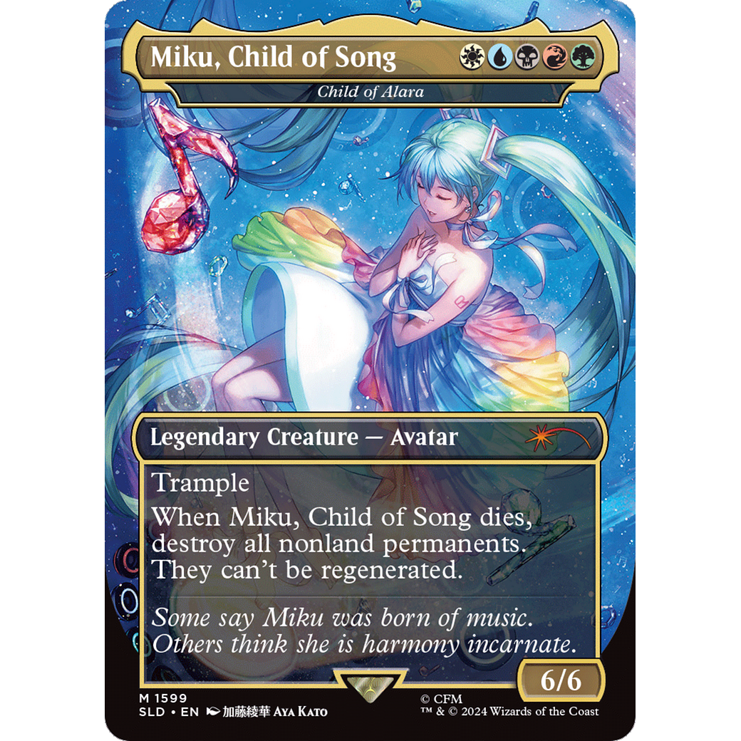 Miku, Child of Song - Child of Alara (SLD-1599) - Secret Lair Drop / Miku, Child of Song (Borderless)