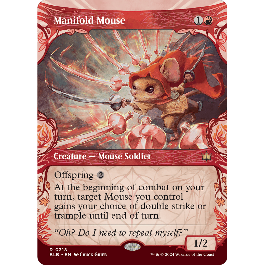 Manifold Mouse (BLB-318) - Bloomburrow: (Showcase) (Borderless) Foil