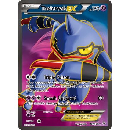 Toxicroak EX (102 Full Art) 102/106 - XY Flashfire Holofoil