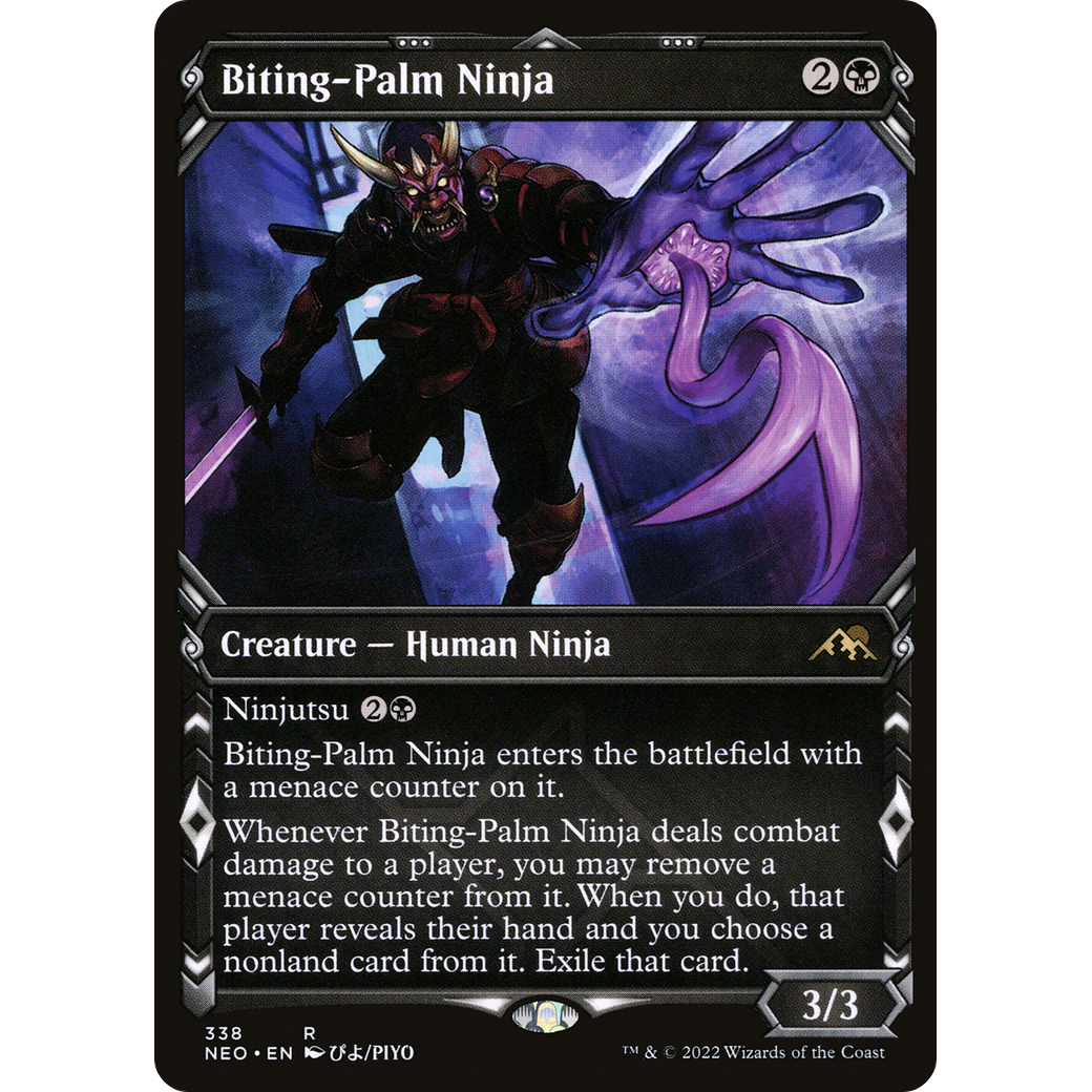 Biting-Palm Ninja (NEO-338) - Kamigawa: Neon Dynasty: (Showcase) Foil