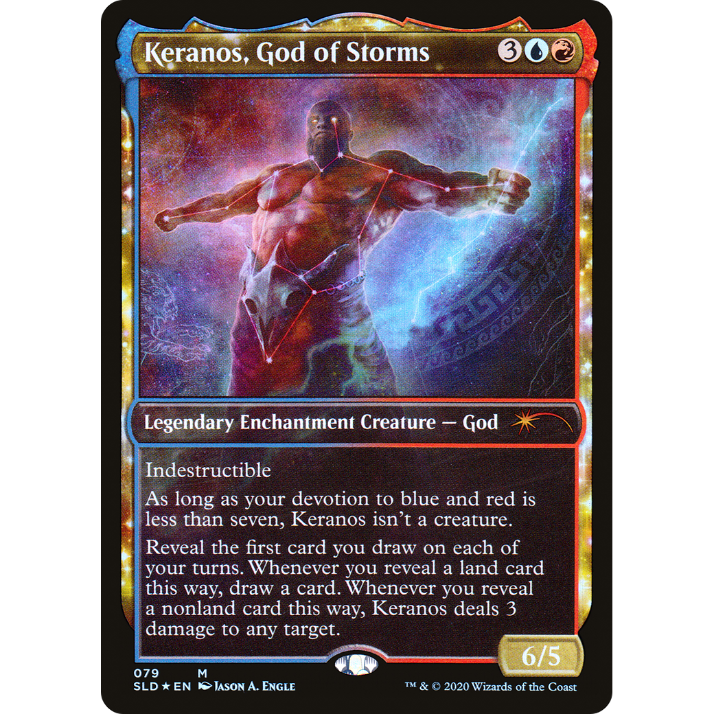 Keranos, God of Storms (SLD-079) - Secret Lair Drop: (enchantment, Showcase) Foil