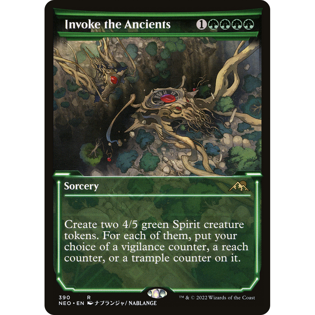 Invoke the Ancients (NEO-390) - Kamigawa: Neon Dynasty: (Showcase)