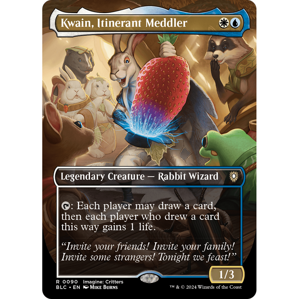 Kwain, Itinerant Meddler (BLC-090) - Bloomburrow Commander (Borderless)