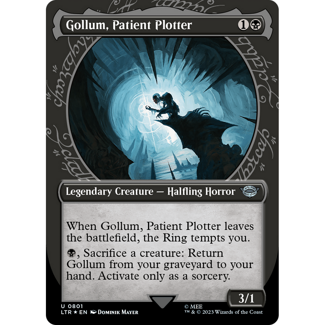 Gollum, Patient Plotter (LTR-801) - The Lord of the Rings: Tales of Middle-earth: (Showcase) (Borderless) Foil