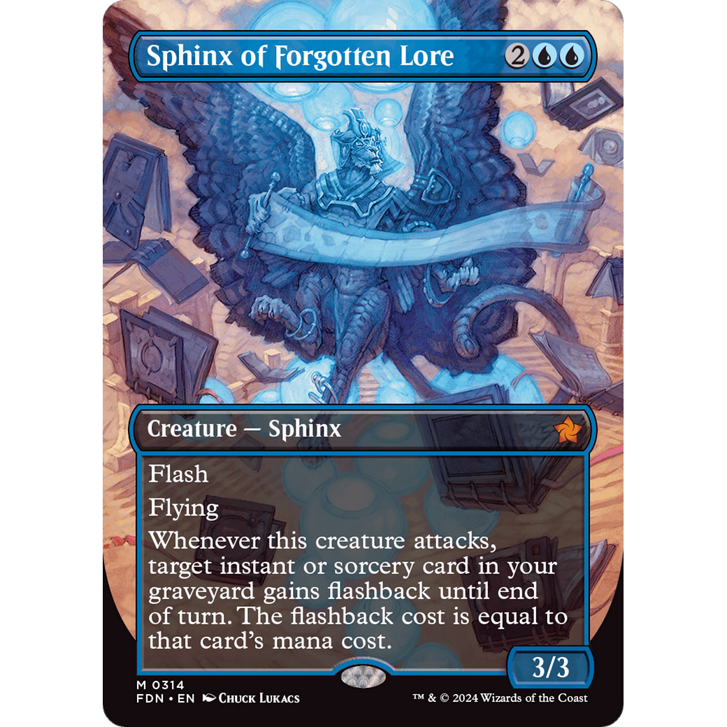 Sphinx of Forgotten Lore (FDN-314) - Foundations (Borderless) Foil