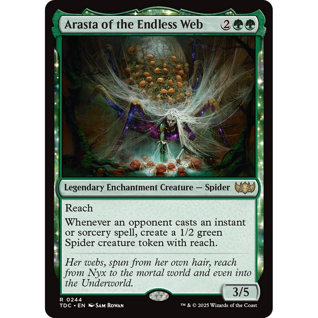 Arasta of the Endless Web (TDC-244) - Commander: Tarkir: Dragonstorm: (enchantment)