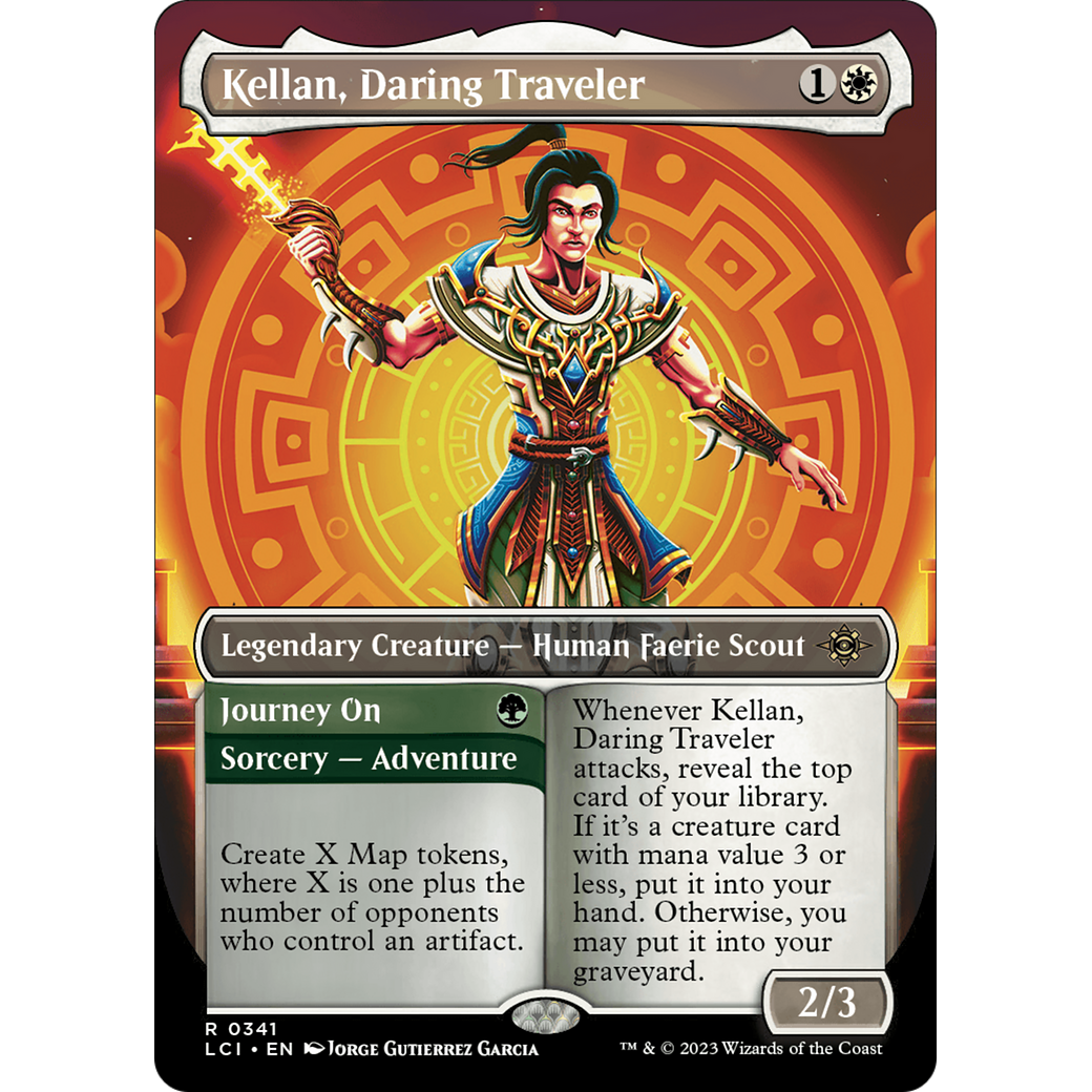 Kellan, Daring Traveler // Journey On (LCI-341) - The Lost Caverns of Ixalan (Borderless) Foil