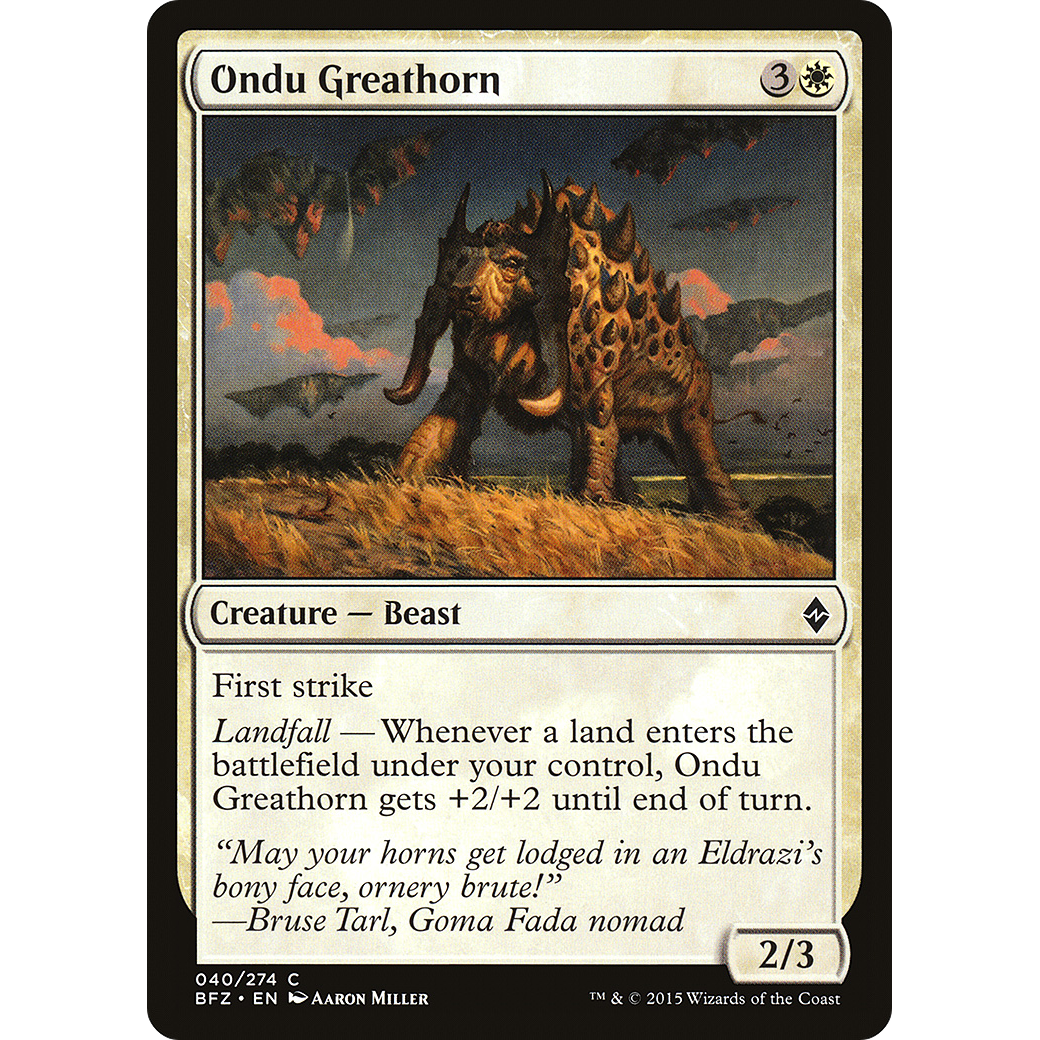 Ondu Greathorn (BFZ-040) - Battle for Zendikar Foil