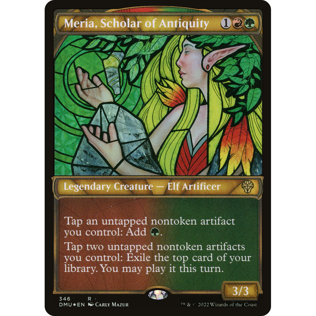 Meria, Scholar of Antiquity (Textured Foil) (DMU-346) - Dominaria United: (Showcase) Foil