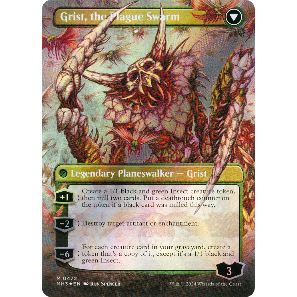 Grist, Voracious Larva // Grist, the Plague Swarm (MH3-472) - Modern Horizons 3 (Borderless) Foil