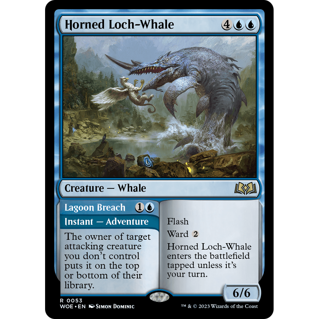 Horned Loch-Whale // Lagoon Breach (WOE-053) - Wilds of Eldraine