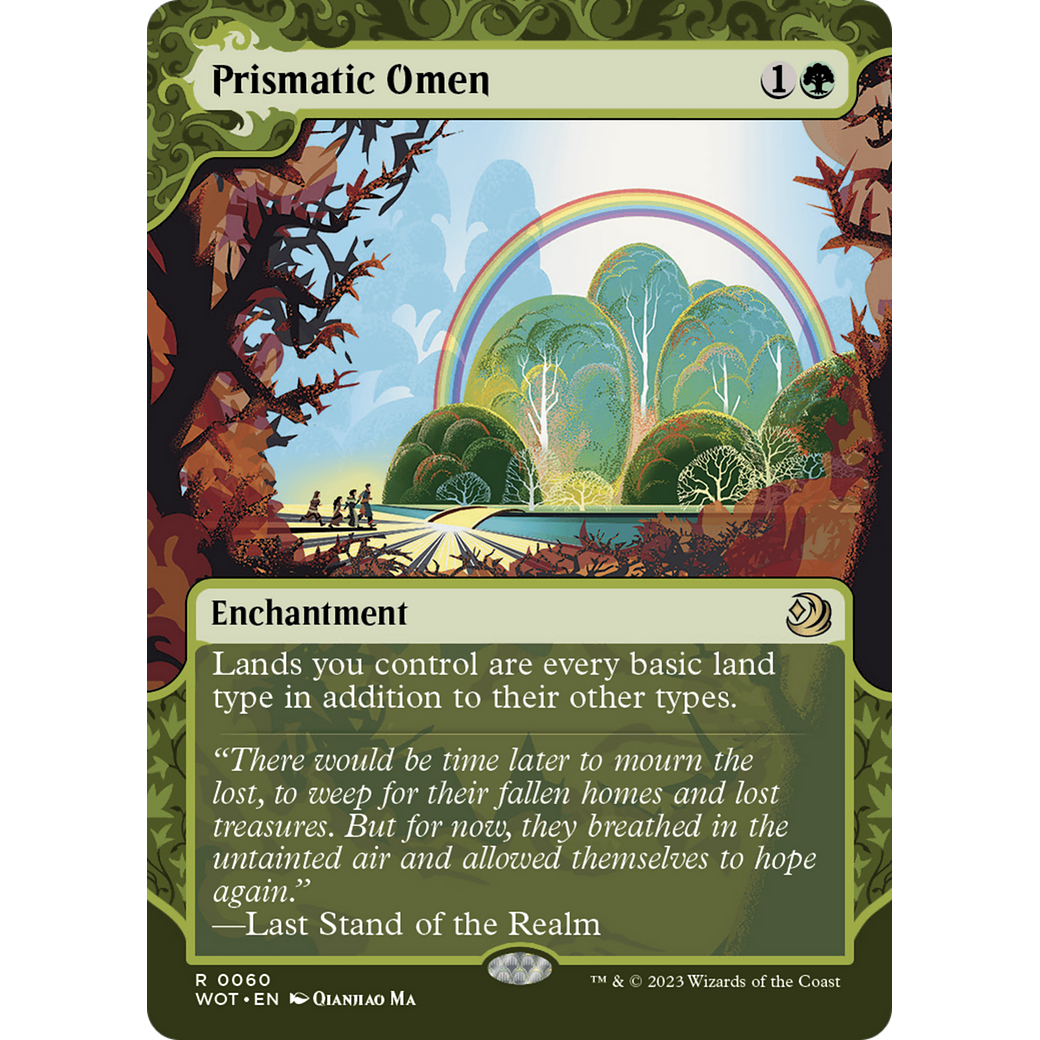 Prismatic Omen (WOT-060) - Wilds of Eldraine: Enchanting Tales: (Showcase) (Borderless)