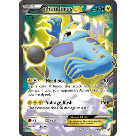 Thundurus EX (98 Full Art) 98/108 - XY Roaring Skies Holofoil