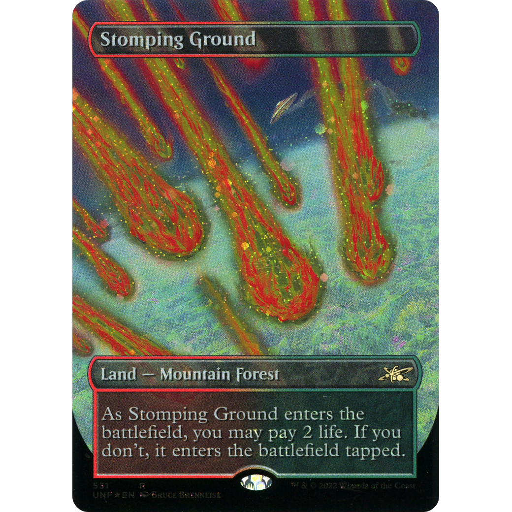 Stomping Ground (Borderless) (Galaxy Foil) (UNF-531) - Unfinity (Borderless) Foil