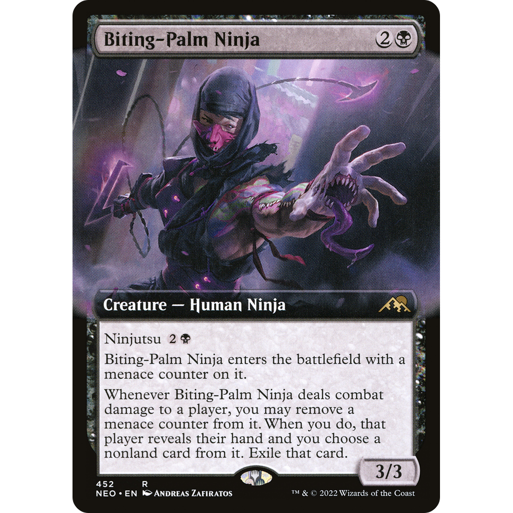 Biting-Palm Ninja (NEO-452) - Kamigawa: Neon Dynasty: (Extended Art)