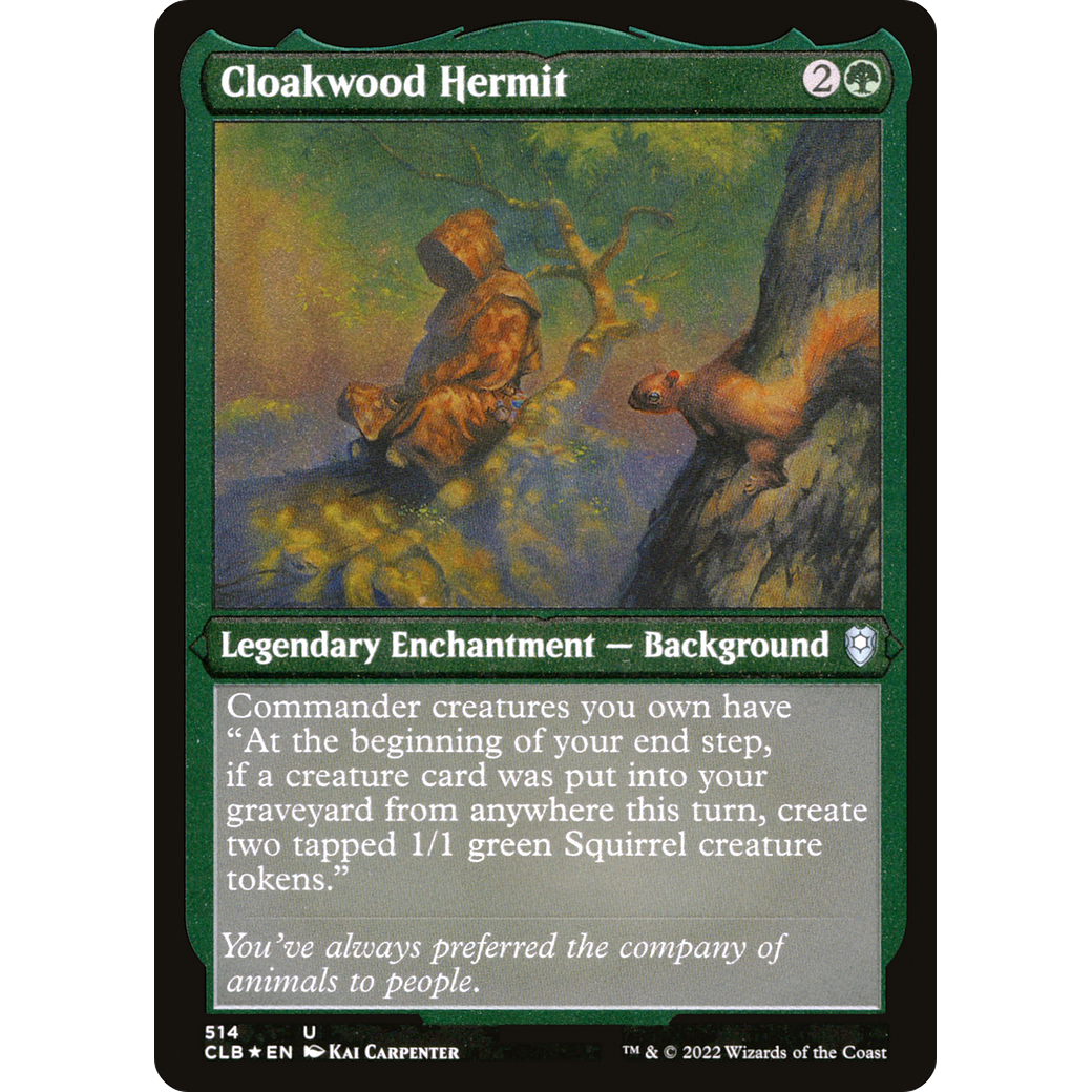 Cloakwood Hermit (CLB-514) - Commander Legends: Battle for Baldur's Gate Etched Foil