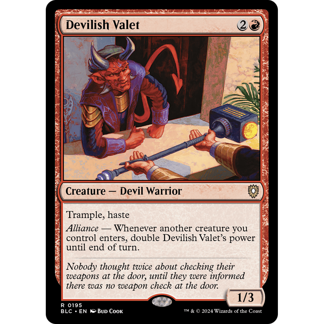 Devilish Valet (BLC-195) - Bloomburrow Commander