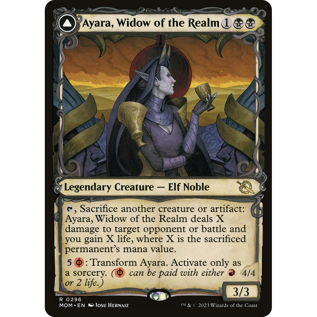 Ayara, Widow of the Realm // Ayara, Furnace Queen (MOM-296) - March of the Machine: (Showcase) Foil