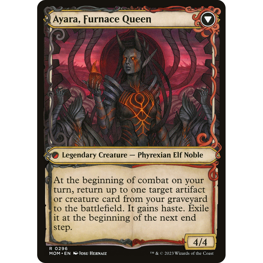 Ayara, Widow of the Realm // Ayara, Furnace Queen (MOM-296) - March of the Machine: (Showcase) Foil