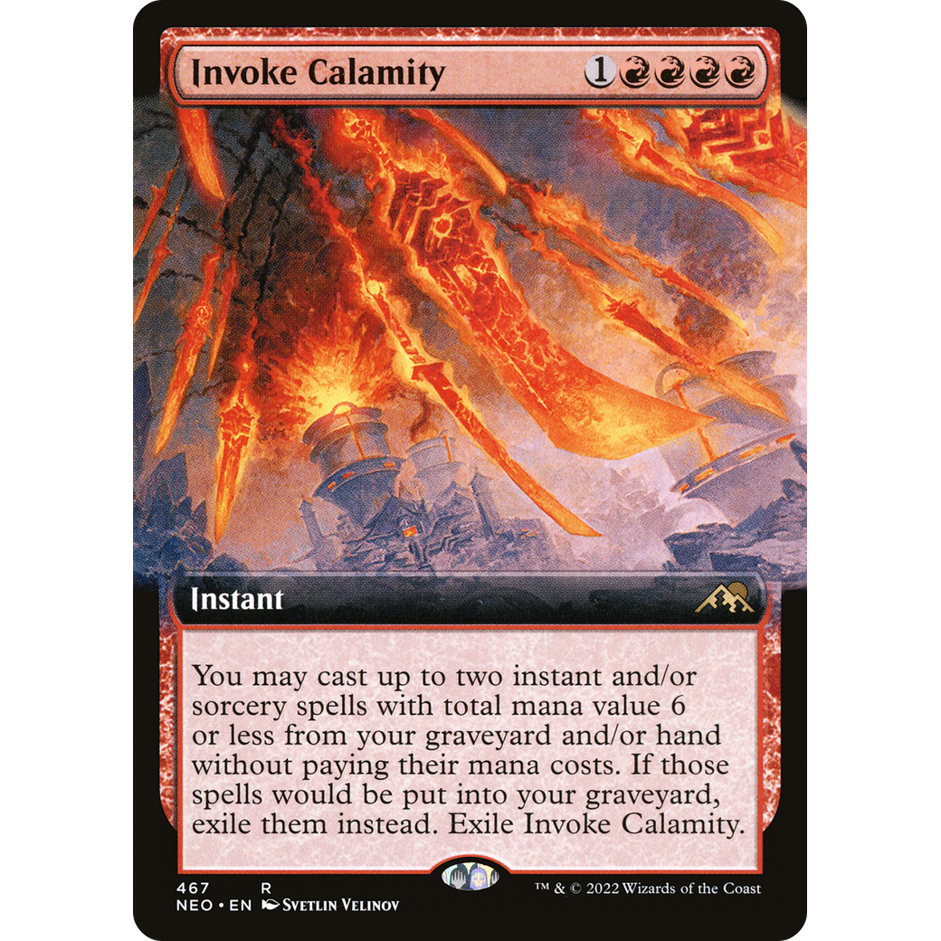 Invoke Calamity (NEO-467) - Kamigawa: Neon Dynasty: (Extended Art) Foil