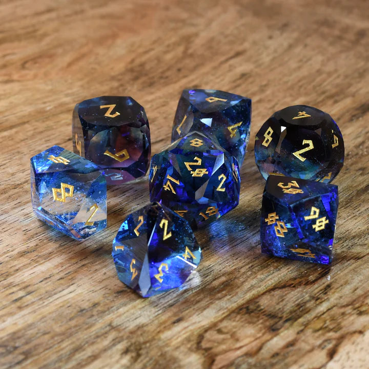 Misty Mountain - Enchanted Waters - 7-set Multifaceted Glass Dice