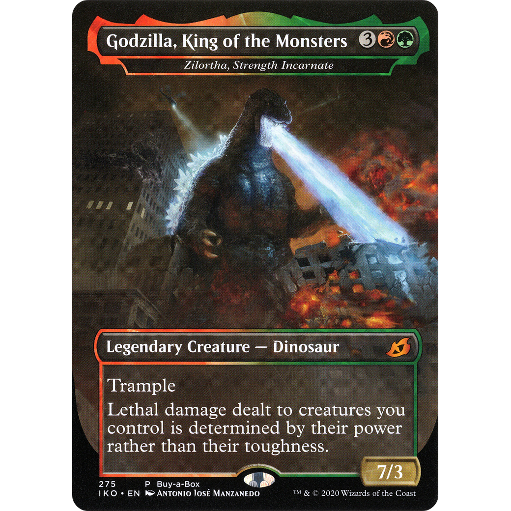 Godzilla, King of the Monsters - Zilortha, Strength Incarnate (BABP-275) - Ikoria: Lair of Behemoths / Godzilla, King of the Monsters (Borderless) Foil