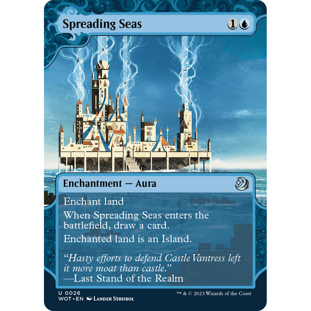 Spreading Seas (WOT-026) - Wilds of Eldraine: Enchanting Tales: (Showcase) (Borderless) Foil
