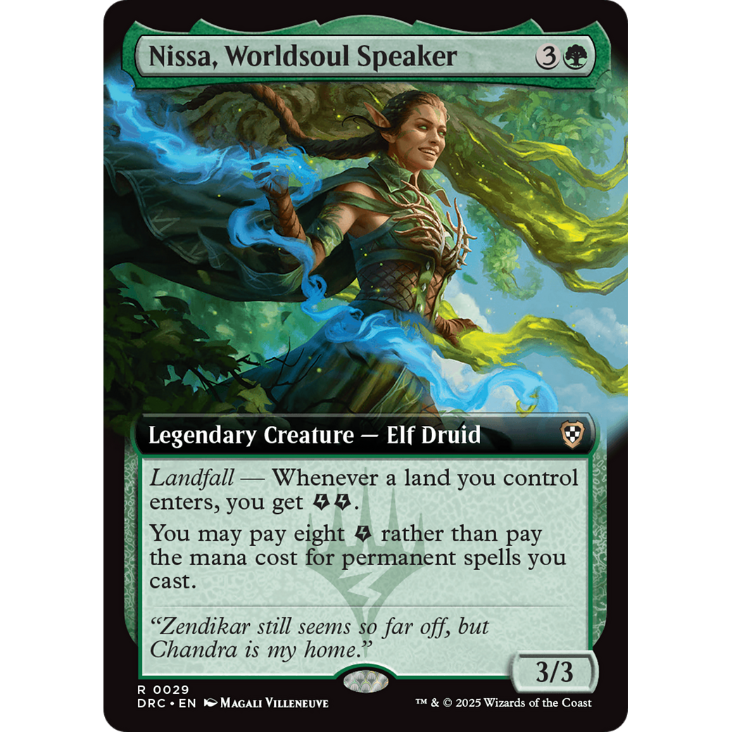 Nissa, Worldsoul Speaker (DRC-029) - Commander: Aetherdrift: (Extended Art) Foil