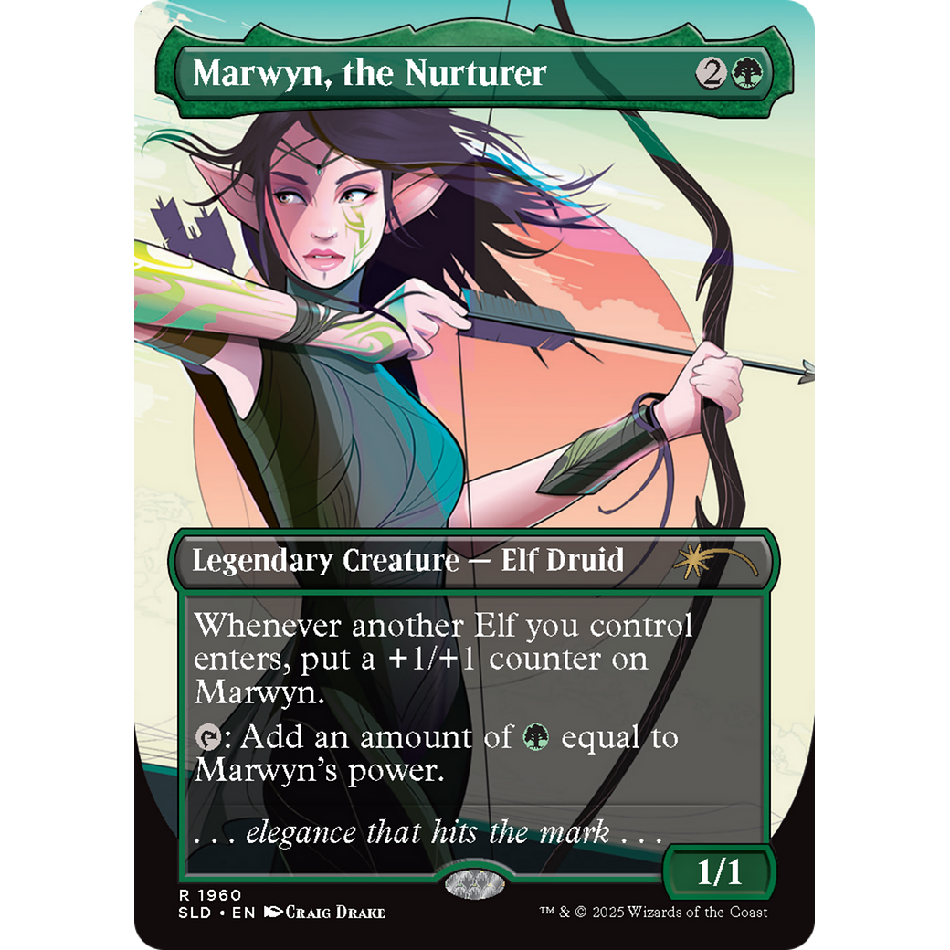 Marwyn, the Nurturer (Rainbow Foil) (SLD-1960) - Secret Lair Drop (Borderless) Foil