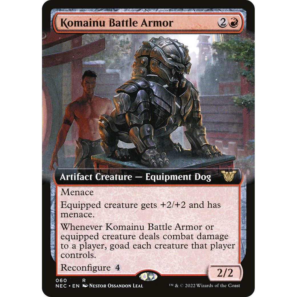 Komainu Battle Armor (Extended Art) (NEC-060) - Neon Dynasty Commander: (Extended Art)