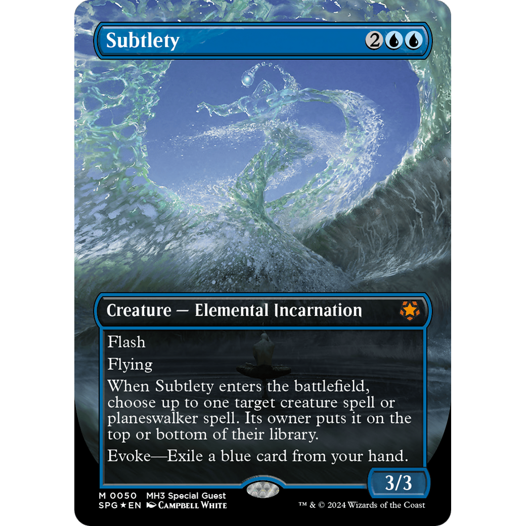 Subtlety (Borderless) (Textured Foil) (SPG-050) - Special Guests (Borderless) Foil