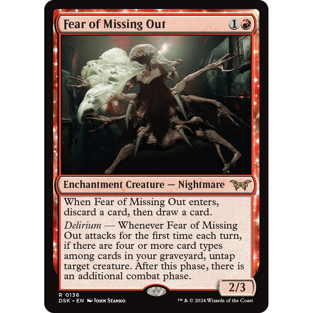 Fear of Missing Out (DSK-136) - Duskmourn: House of Horror: (enchantment) Foil