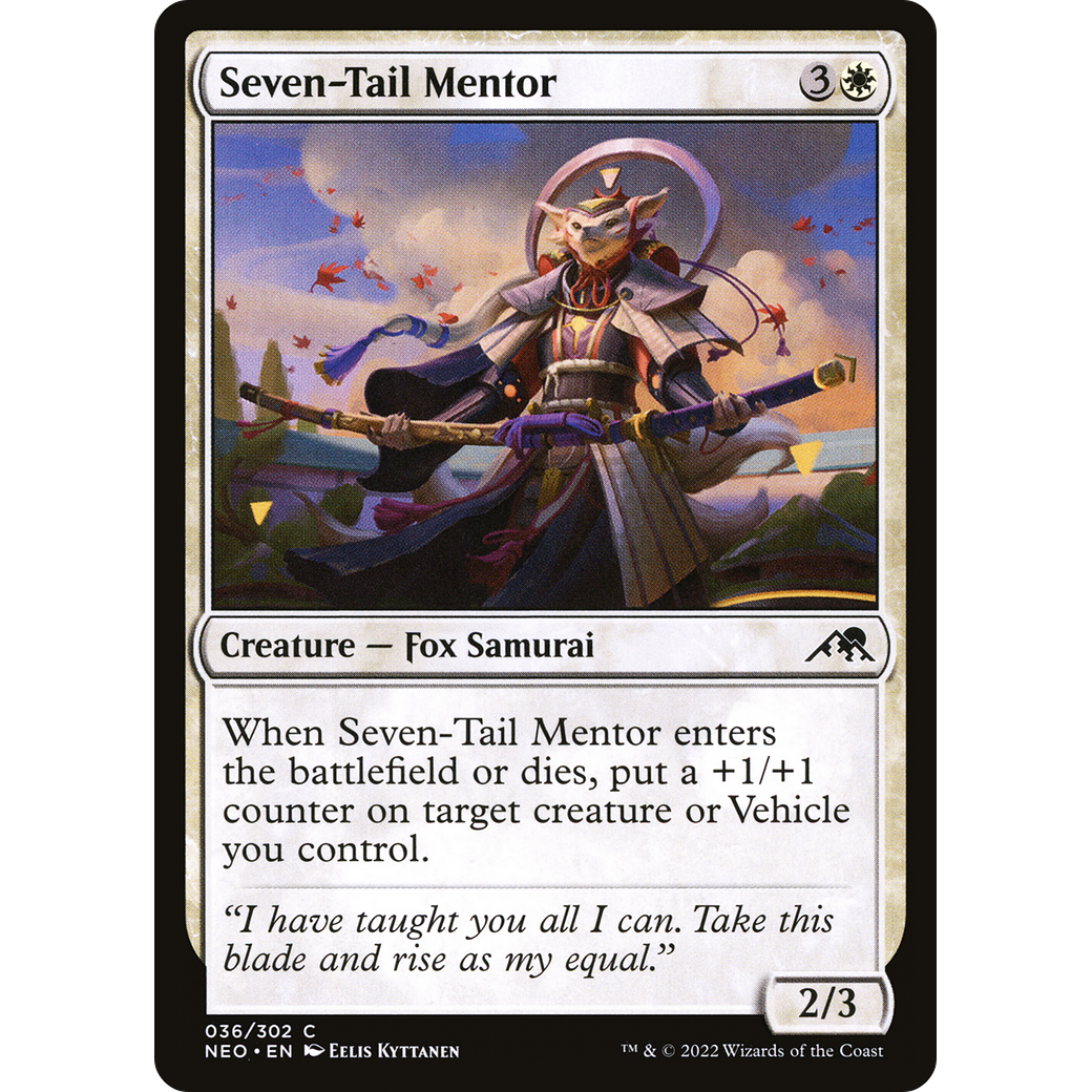 Seven-Tail Mentor (NEO-036) - Kamigawa: Neon Dynasty Foil