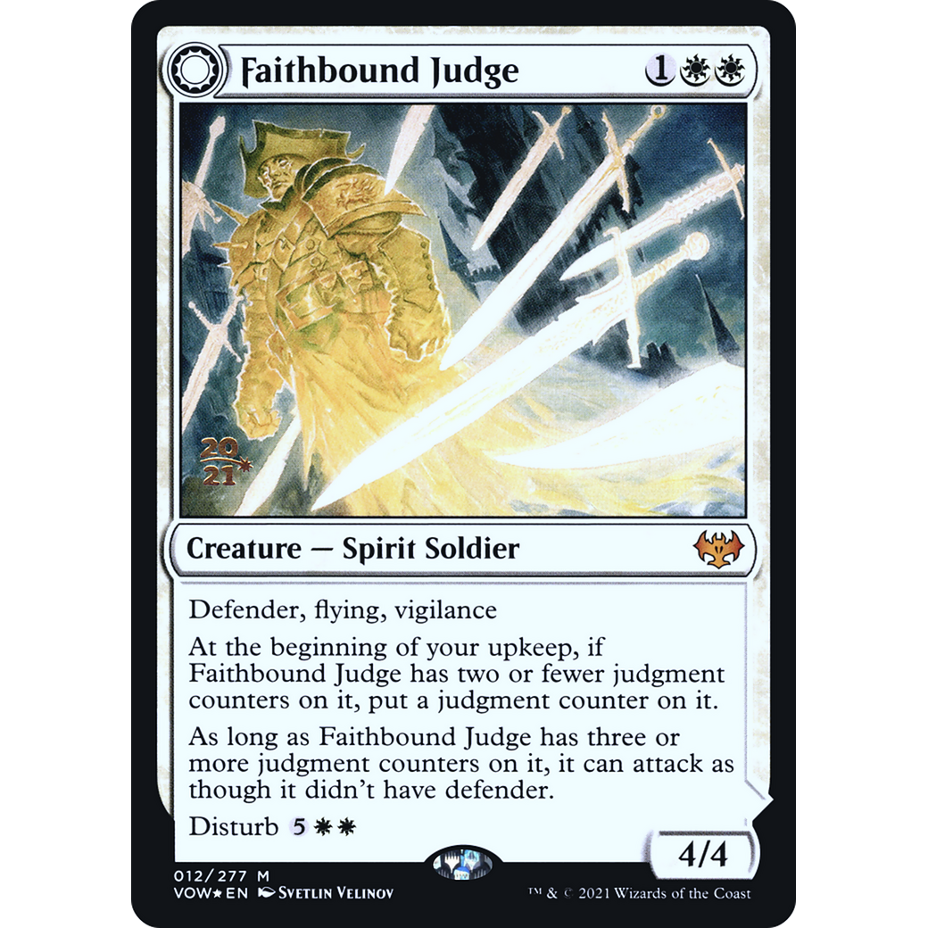 Faithbound Judge (PRE-012) - Innistrad: Crimson Vow Promos: (Double Faced Transform) Foil
