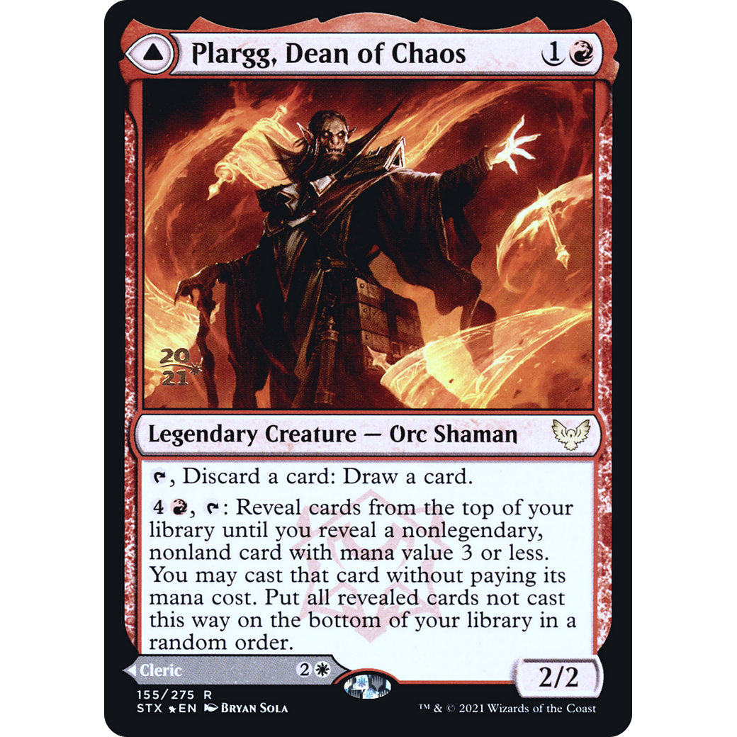 Plargg, Dean of Chaos (PRE-155) - Strixhaven: School of Mages Promos Foil