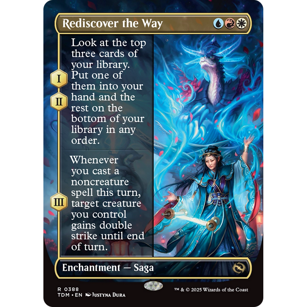 Rediscover the Way (TDM-388) - Tarkir: Dragonstorm: (enchantment) (Borderless) Foil