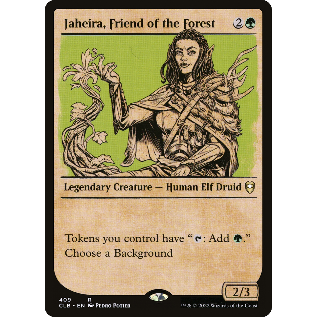 Jaheira, Friend of the Forest (CLB-409) - Commander Legends: Battle for Baldur's Gate: (Showcase) Foil