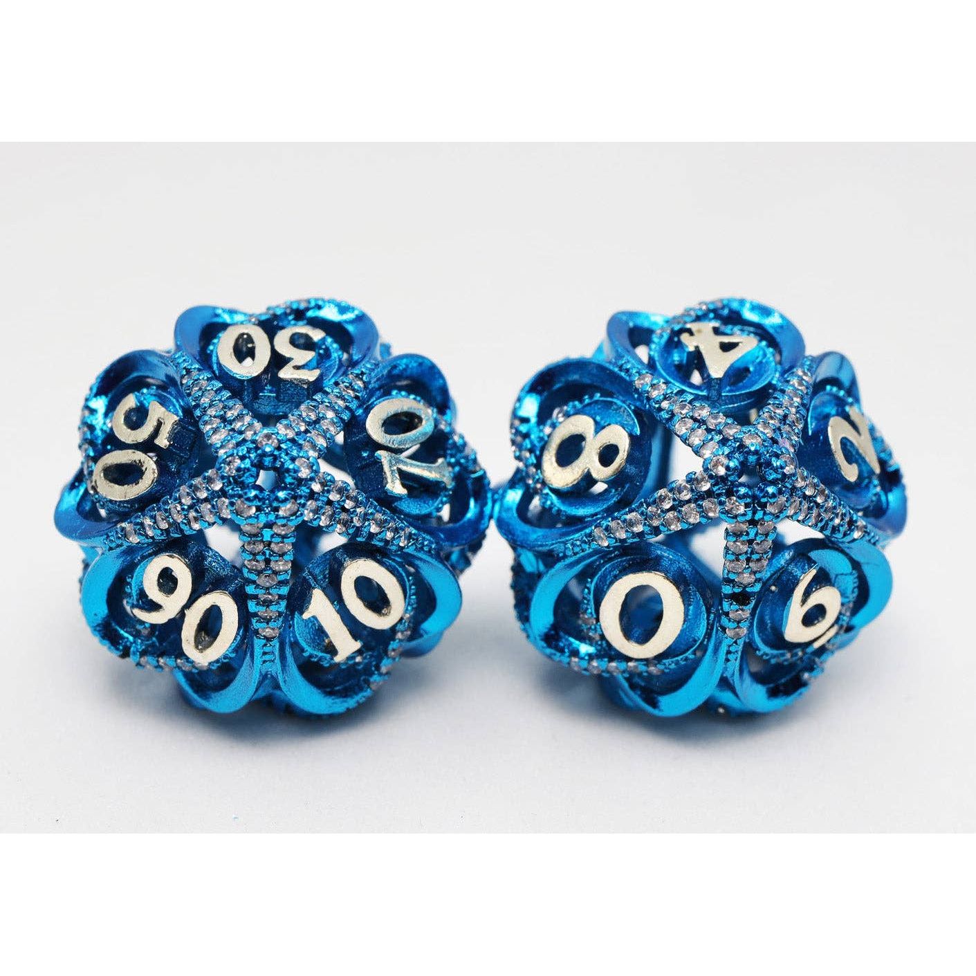 Hollow Hearts: Jeweled Blue - Metal RPG Dice Set