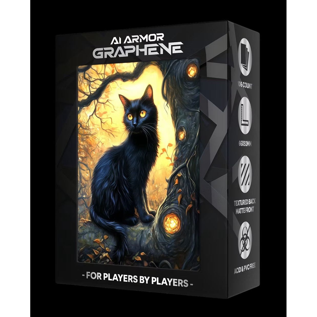 Realm Guard: Graphene Art Sleeves - Black Cat