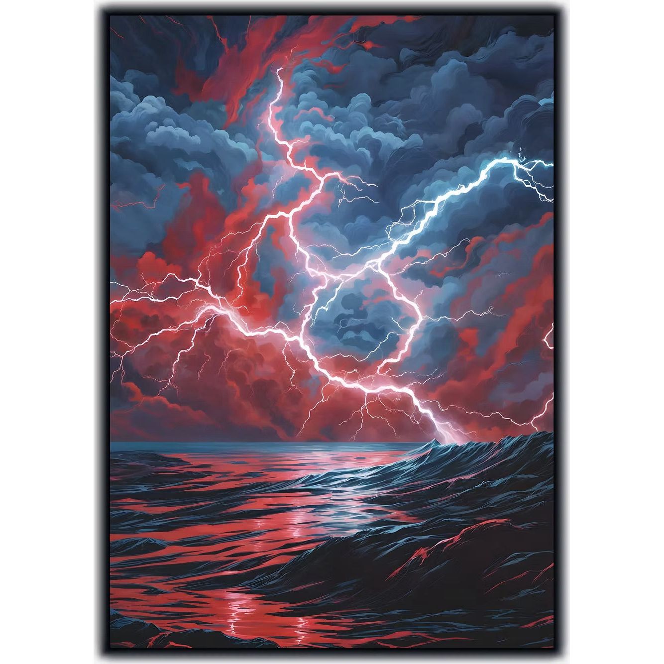 Realm Guard: Graphene Art Sleeves - Blue/Red Storm