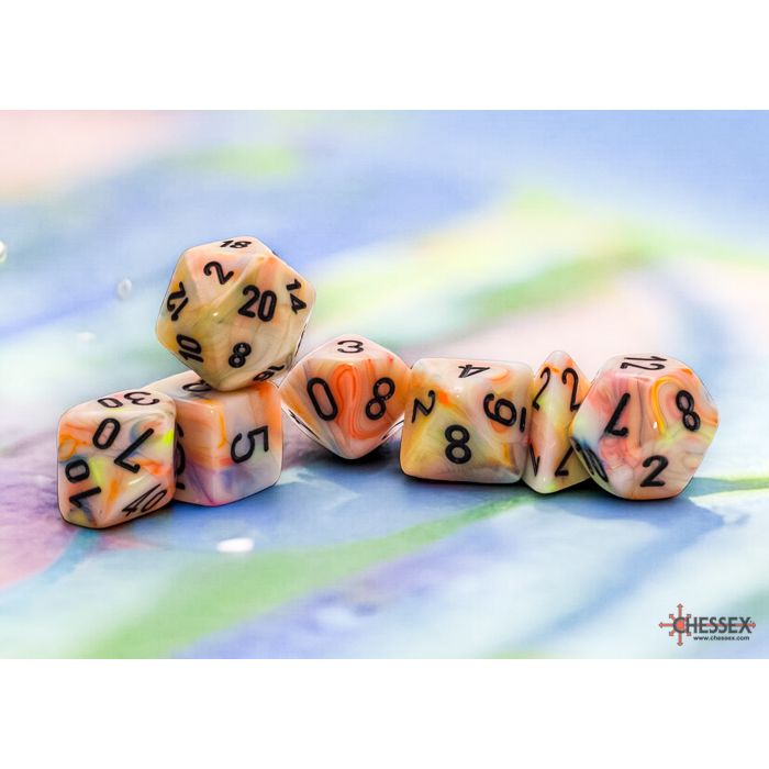 Chessex Festive Circus/Black Mega-Hedral 7-Dice Set