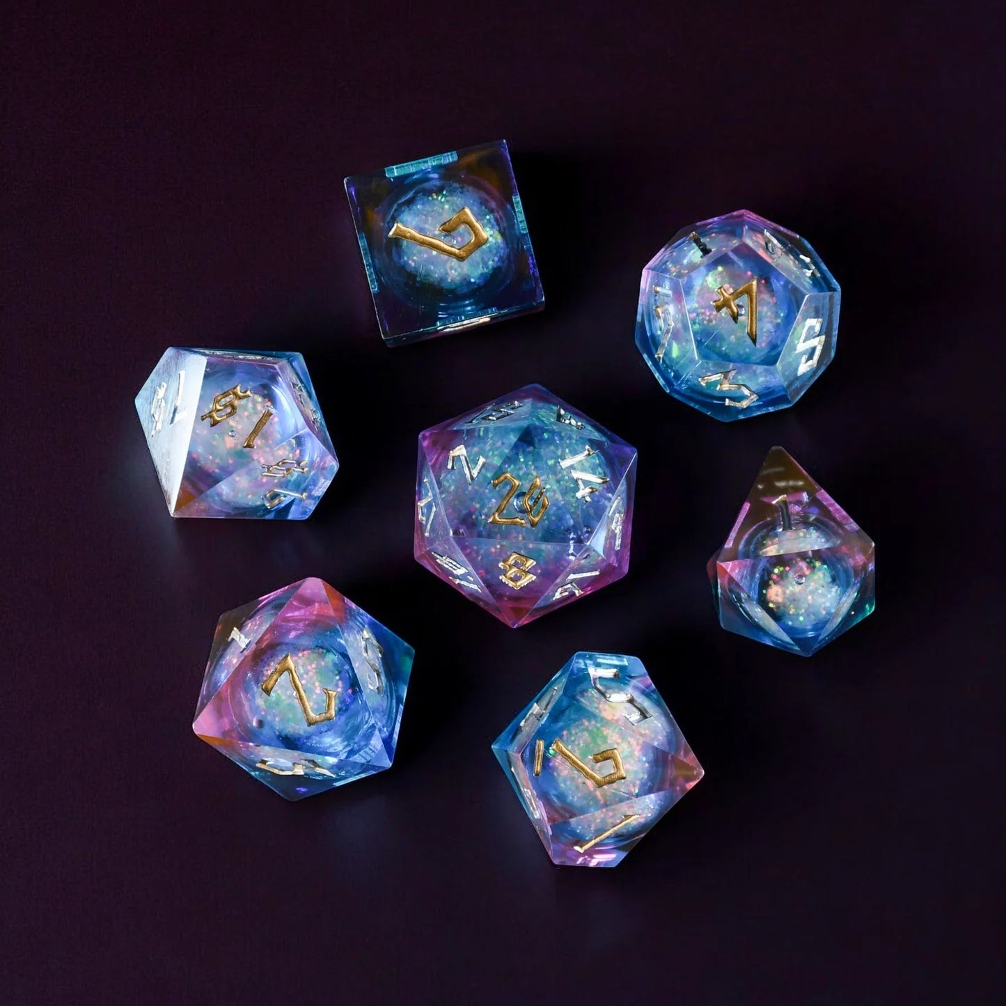 Celestial Galaxy - Liquid Core Dice (Set of 7)